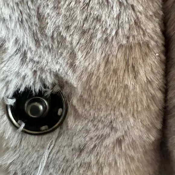 NWT Grey Cozy Soft Fleece Teddy Jacket Size S - Picture 10 of 10